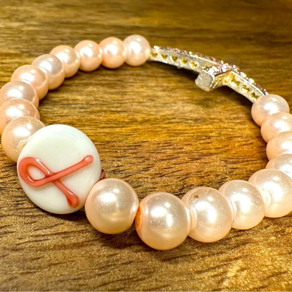 Breast cancer awareness cross bracelet